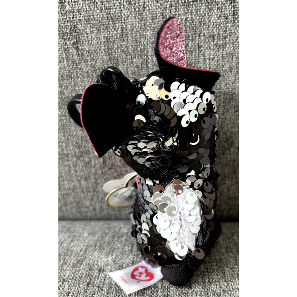 Ty Flippables Beanie Boo Keychain Key Clip, 3.5 Inch - Portia the Dog - Picture 3 of 5